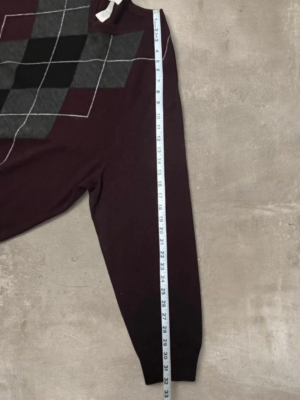 Dockers Burgundy Argyle V-Neck Sweater XXL - Picture 6 of 6